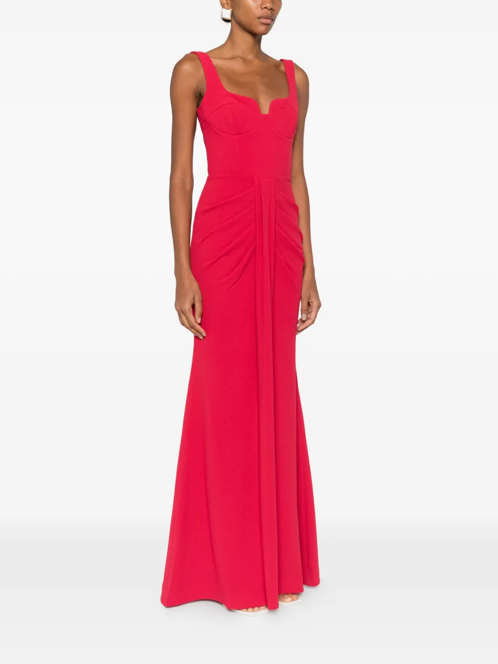 Rebecca Vallance Zarya Drapped Gown In Red