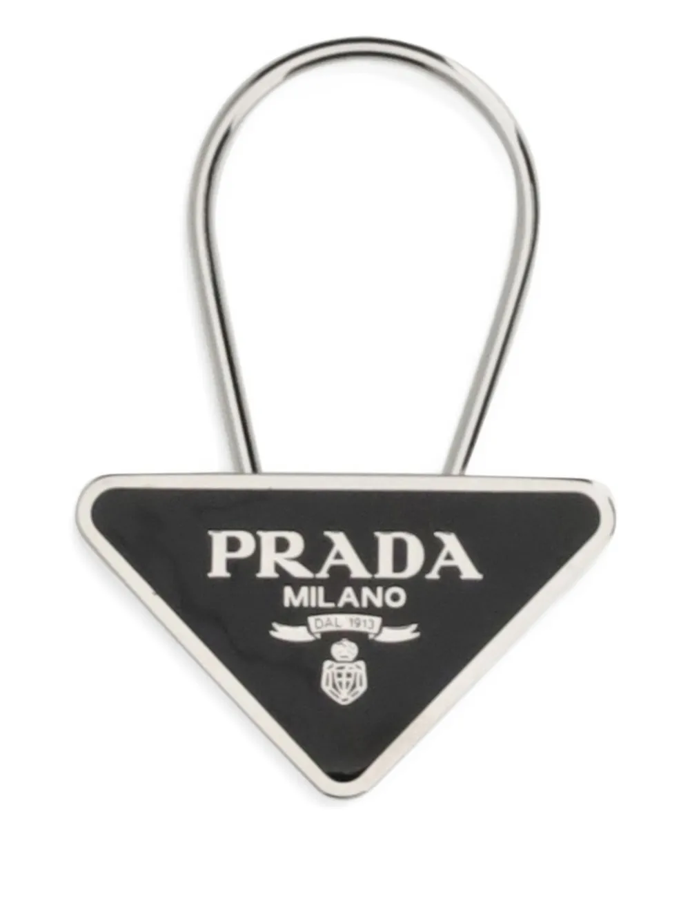 Prada triangle-logo keyring | Silver | Image 1