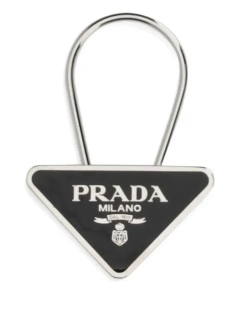 Prada triangle-logo keyring