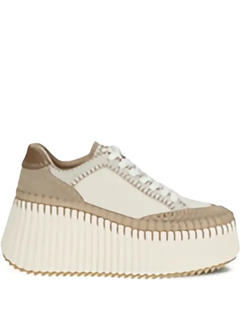 Chloé 80mm Nama suede wedge sneakers