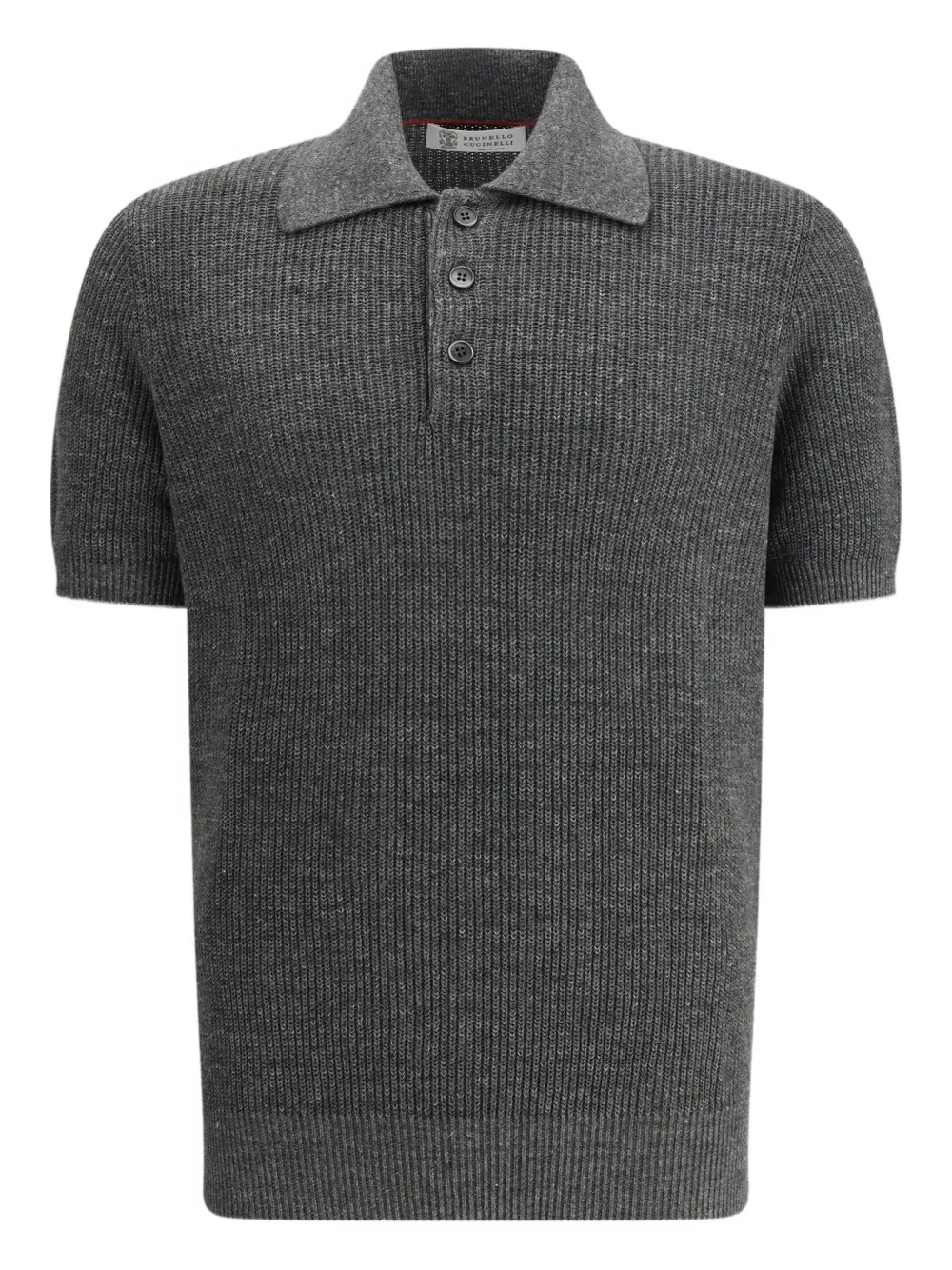 Brunello Cucinelli playera tipo polo de canalé con botones | gris | Image 1