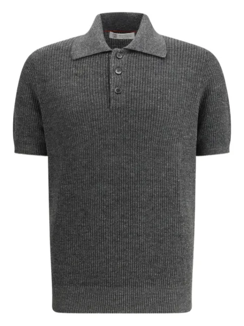 Brunello Cucinelli playera tipo polo de canalé con botones
