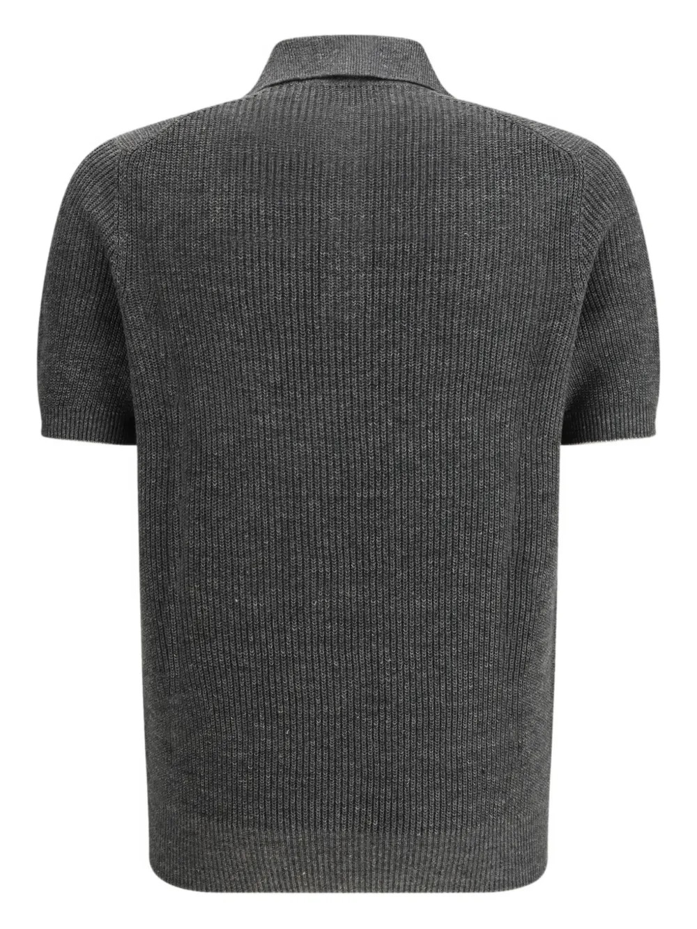 Brunello Cucinelli ribbed button-fastening polo shirt - Grijs