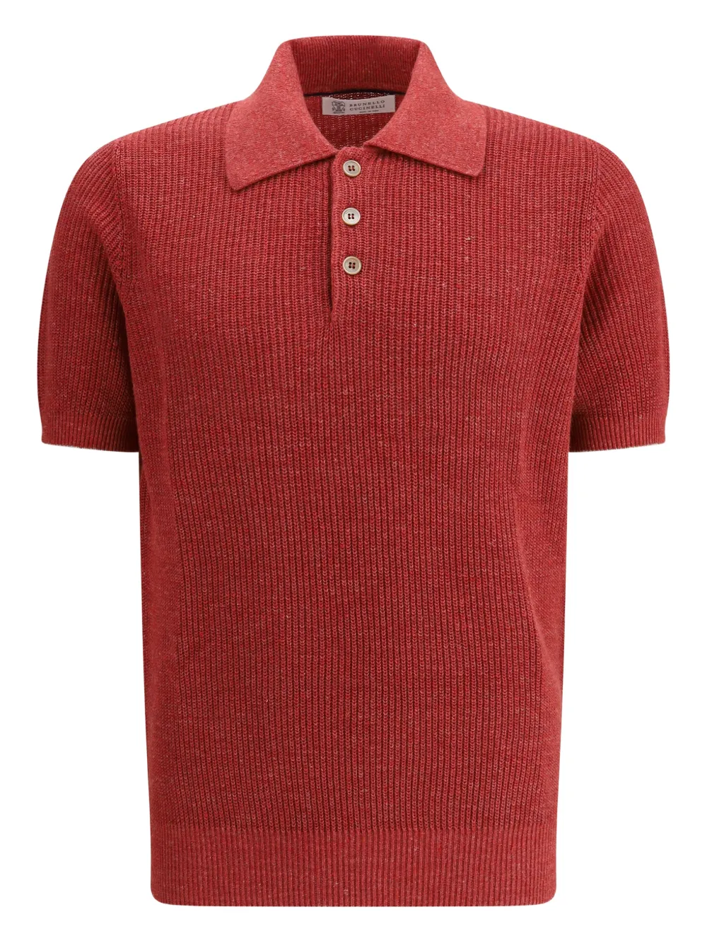 Brunello Cucinelli short-sleeve knitted polo shirt - Rosso