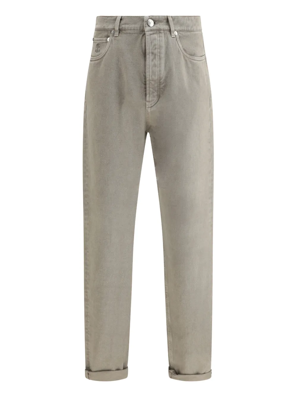 Brunello Cucinelli Iconic Fit jeans met vijf zakken - Grijs