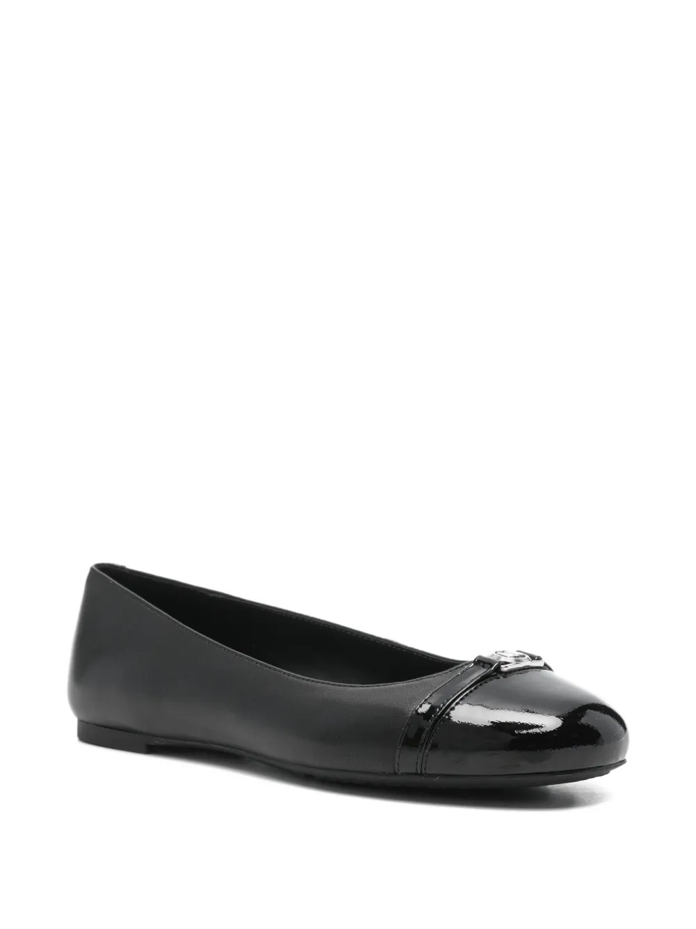 Michael Michael Kors Leather Ballet Flats In Black
