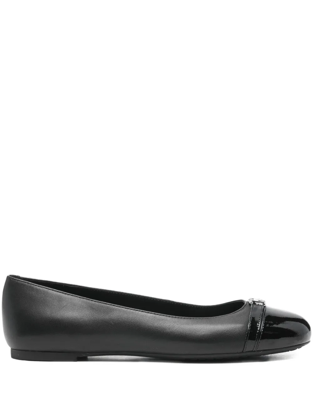 Michael Michael Kors Leather Ballet Flats In Black