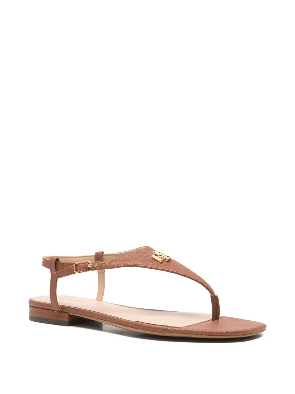Lauren Ralph Lauren Leren sandalen met gesp Bruin