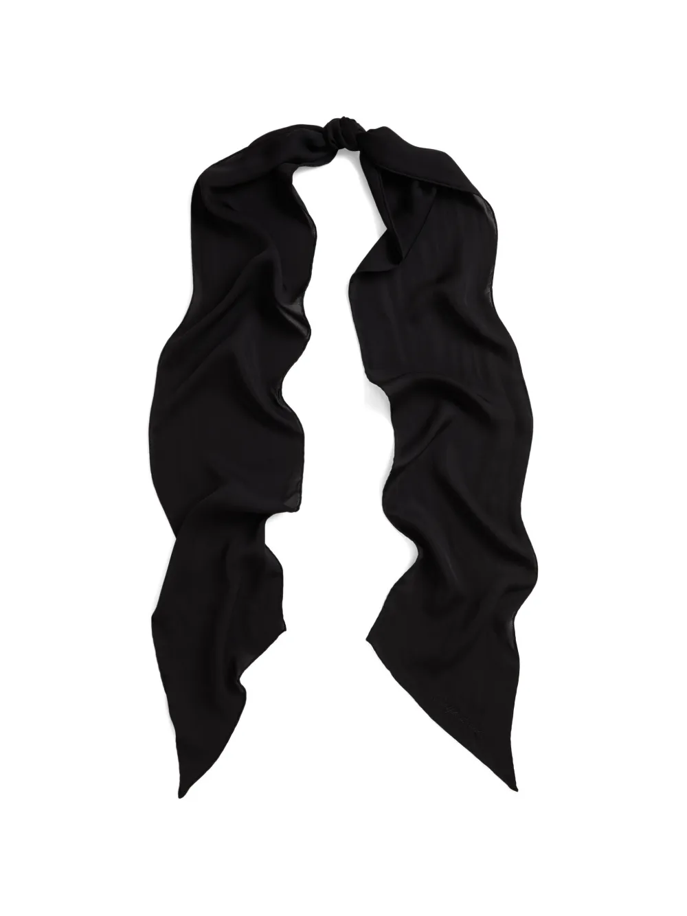 Ralph Lauren Collection embroidered-logo narrow scarf - Nero