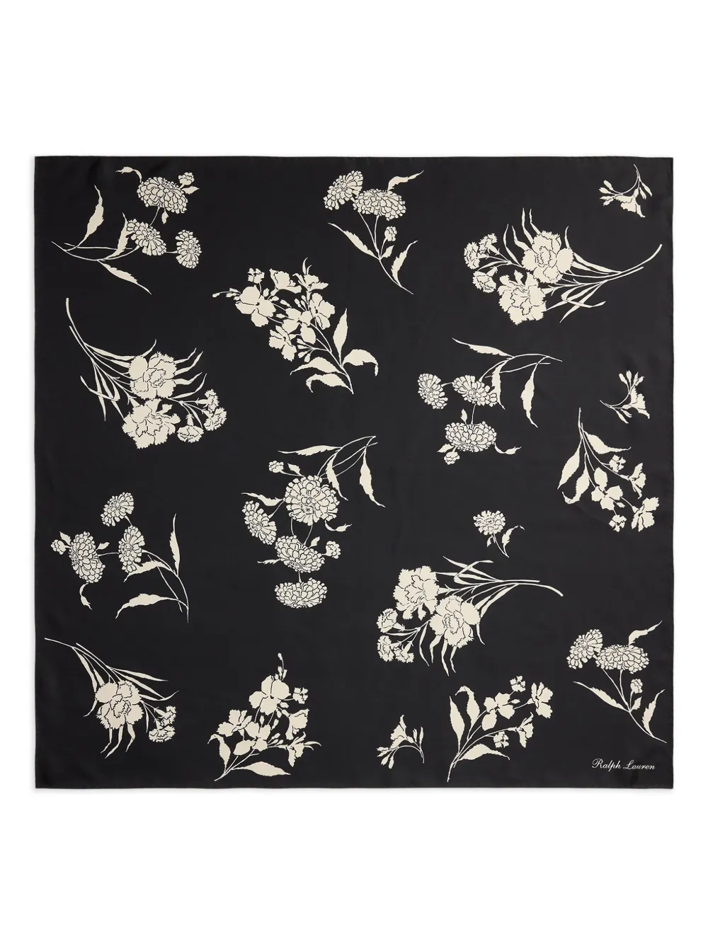 Ralph Lauren Collection Sciarpa a fiori - Nero