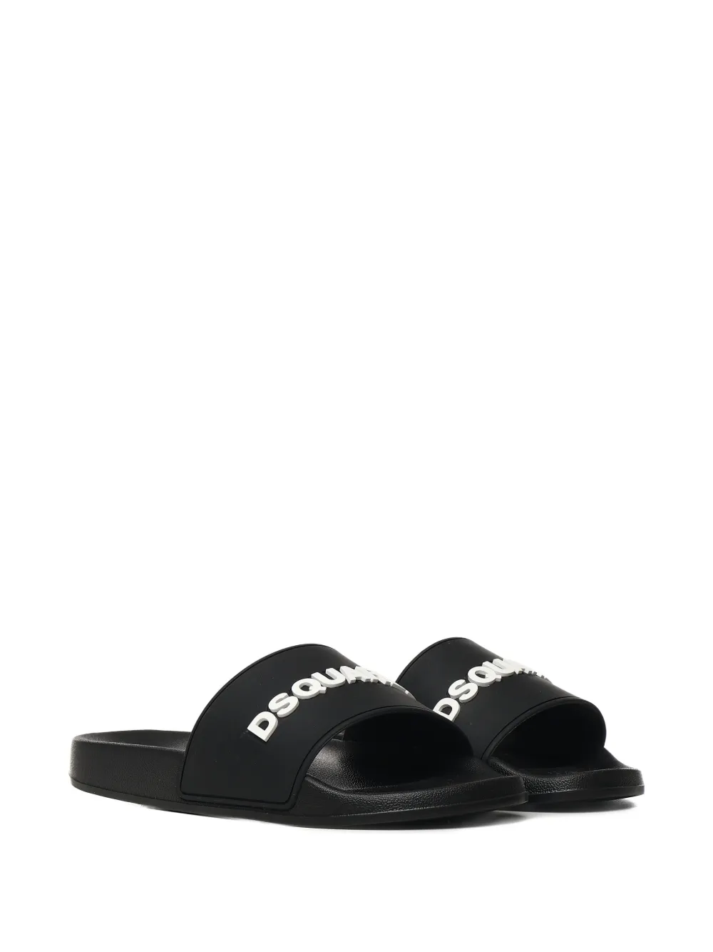 DSQUARED2 logo-embossed slides Zwart