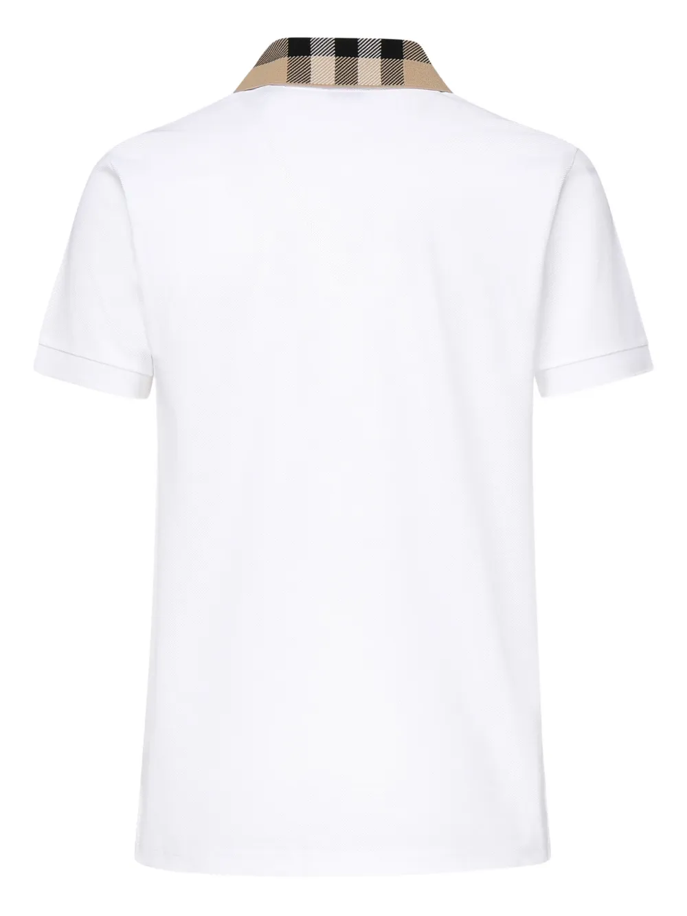 Burberry Poloshirt met geruite kraag - Wit