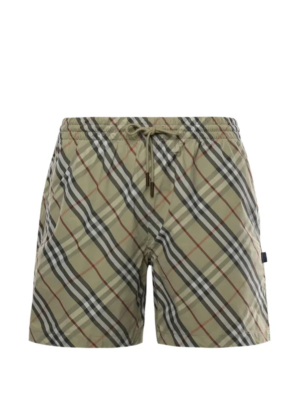 BURBERRY バーバリー チェック柄 水着 トランクス Burberry チェック トランクス水着 | ニュートラル | FARFETCH JP