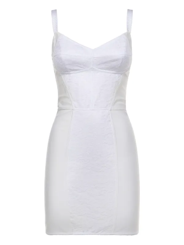Dolce & Gabbana Paneled Mini Dress - White Dolce & Gabbana Paneled Mini Dress - White