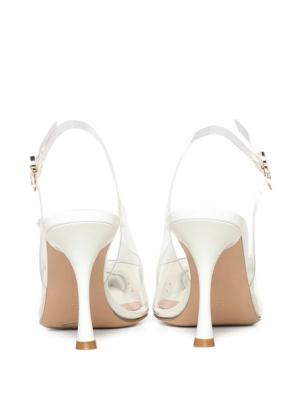 Gianvito Rossi Diana 85 Buckle-detail Mules in White, view 3