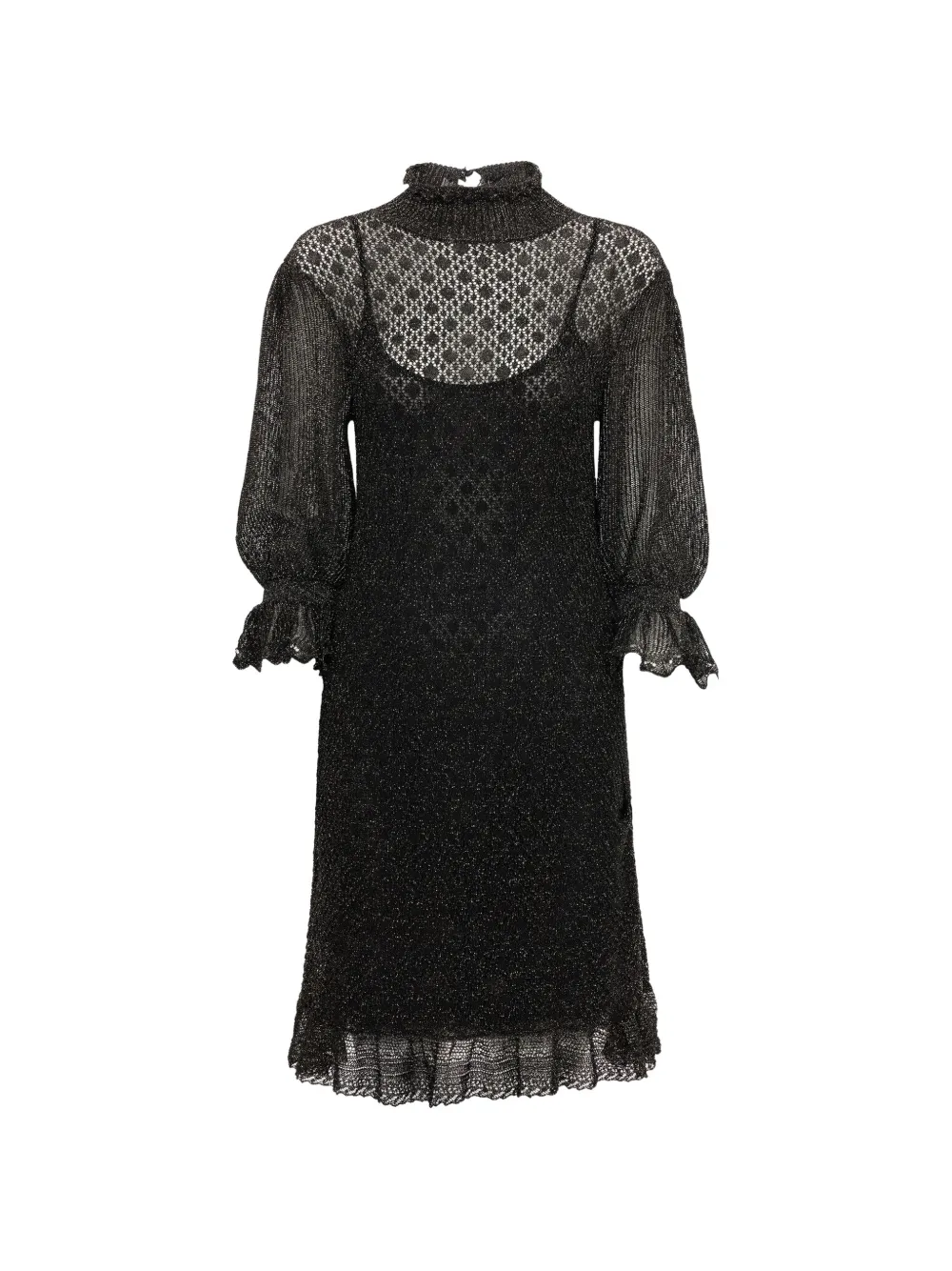 Chloé ruffled high-neck mini dress - Black