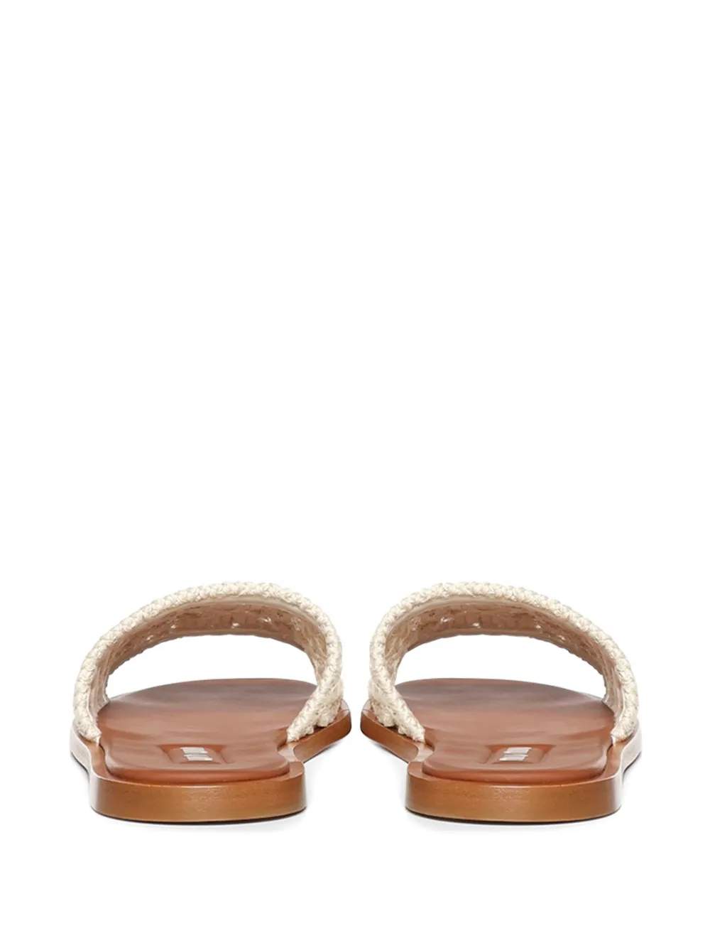Miu crochet logo-patch sandals Wit