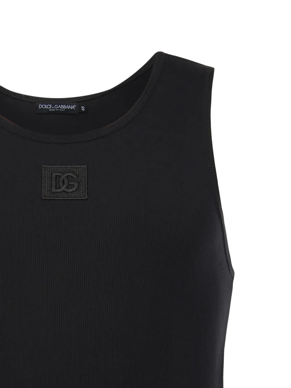 Dolce & Gabbana Geribbelde tanktop met logo Zwart