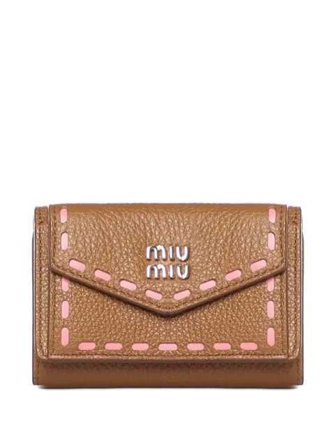 Miu Miu cartera con costuras en contraste