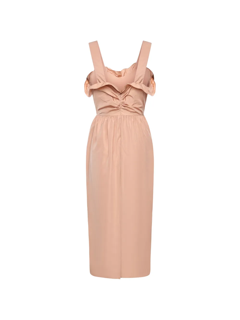  Chloé Ruffled Ruched Midi Dress - Neutrals 