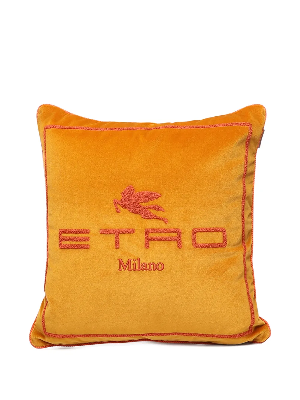 Etro Home Logo-detail Cushion (45cm X45cm) In Yellow