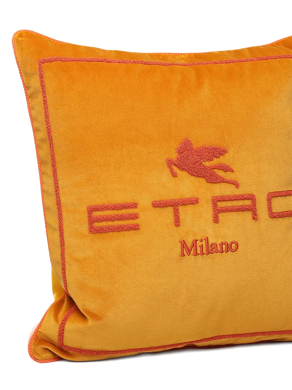 Etro Home Logo-detail Cushion (45cm X45cm) In Yellow