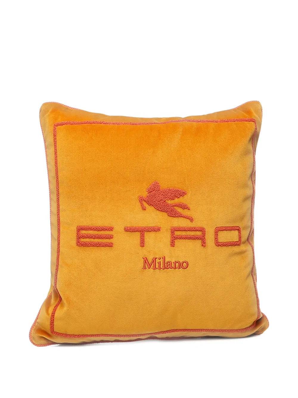 Etro Home Logo-detail Cushion (45cm X45cm) In Yellow