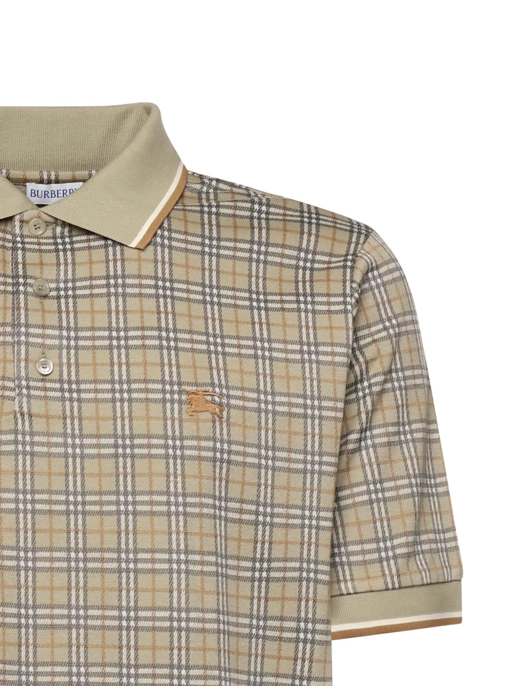  Burberry Check-pattern Polo Shirt - Neutrals 