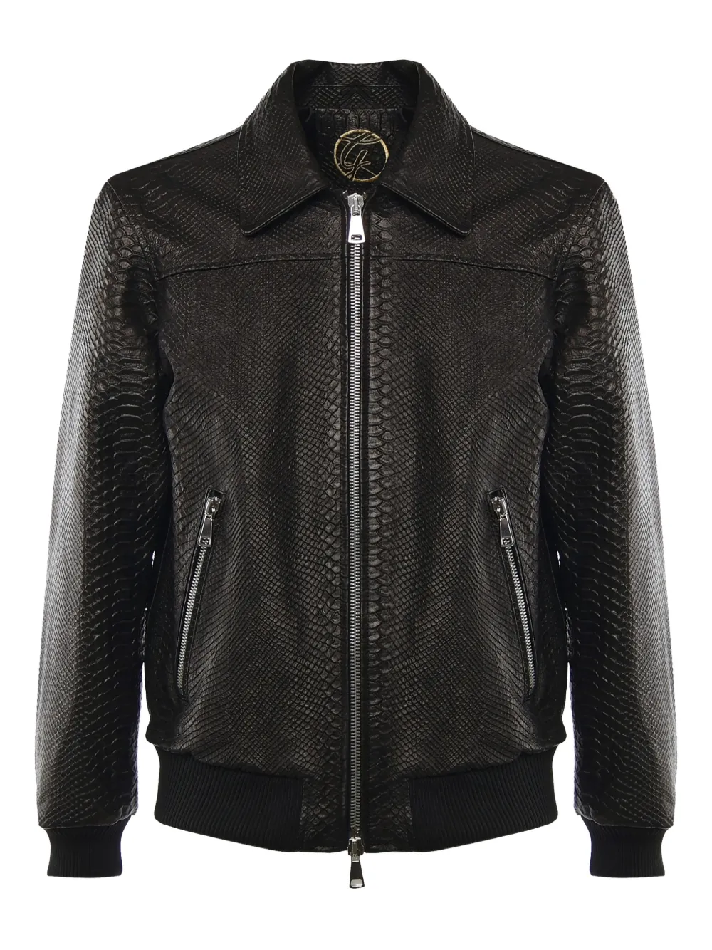 Giuliano Galiano zip-pocket leather jacket - Nero