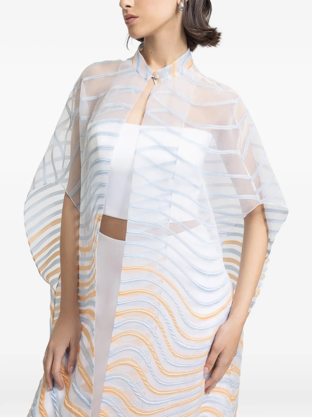 Gemy Maalouf high-collar cape – White