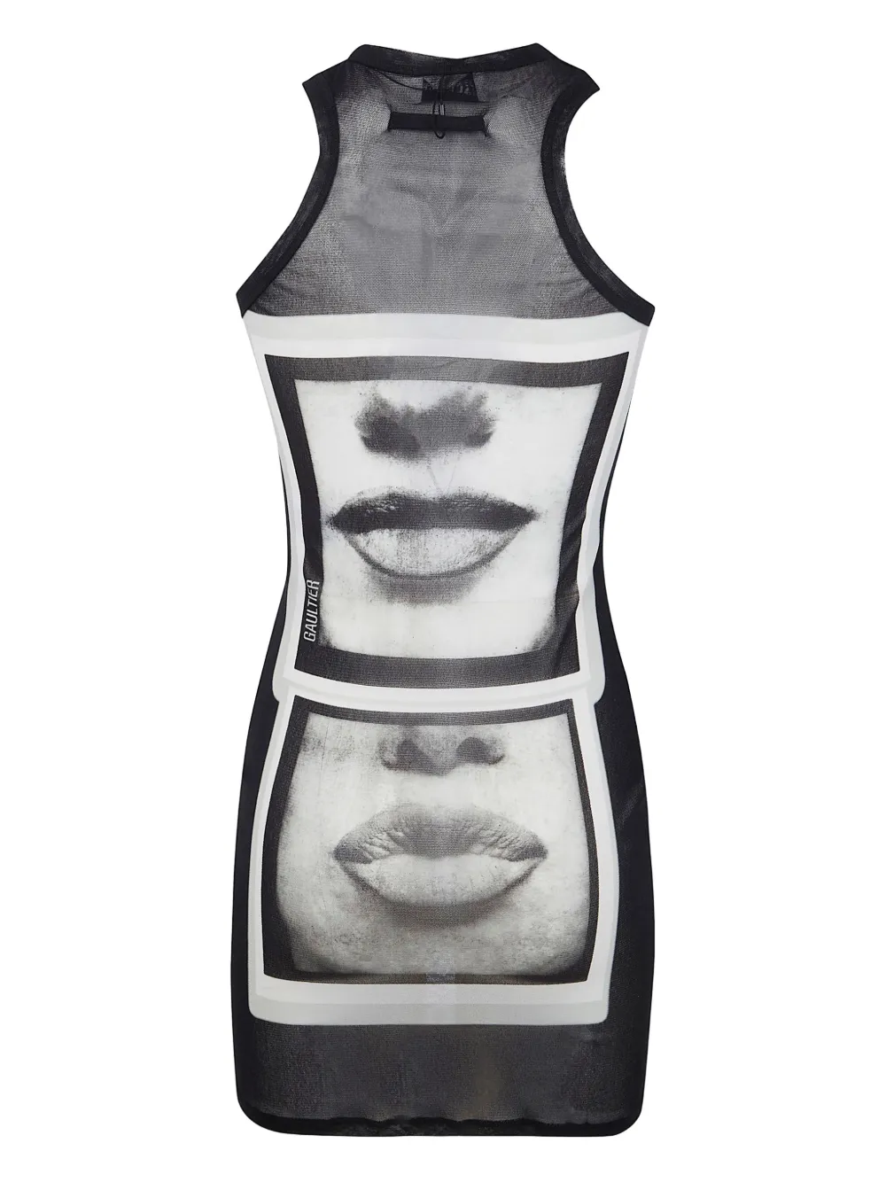 Jean Paul Gaultier face-print mini dress - Zwart
