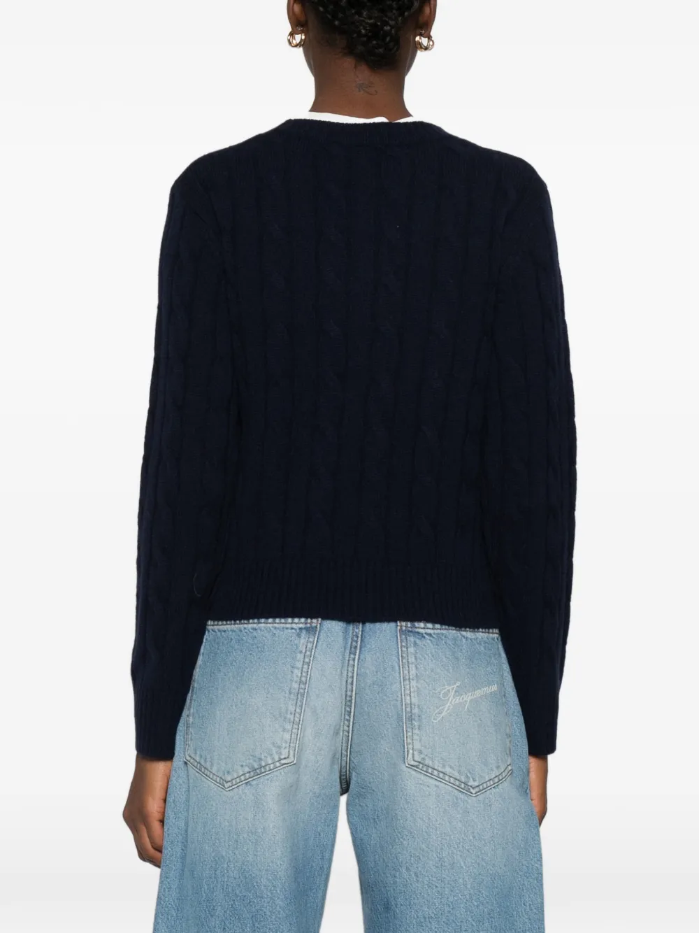 Sporty & Rich Kabelgebreide trui Blauw