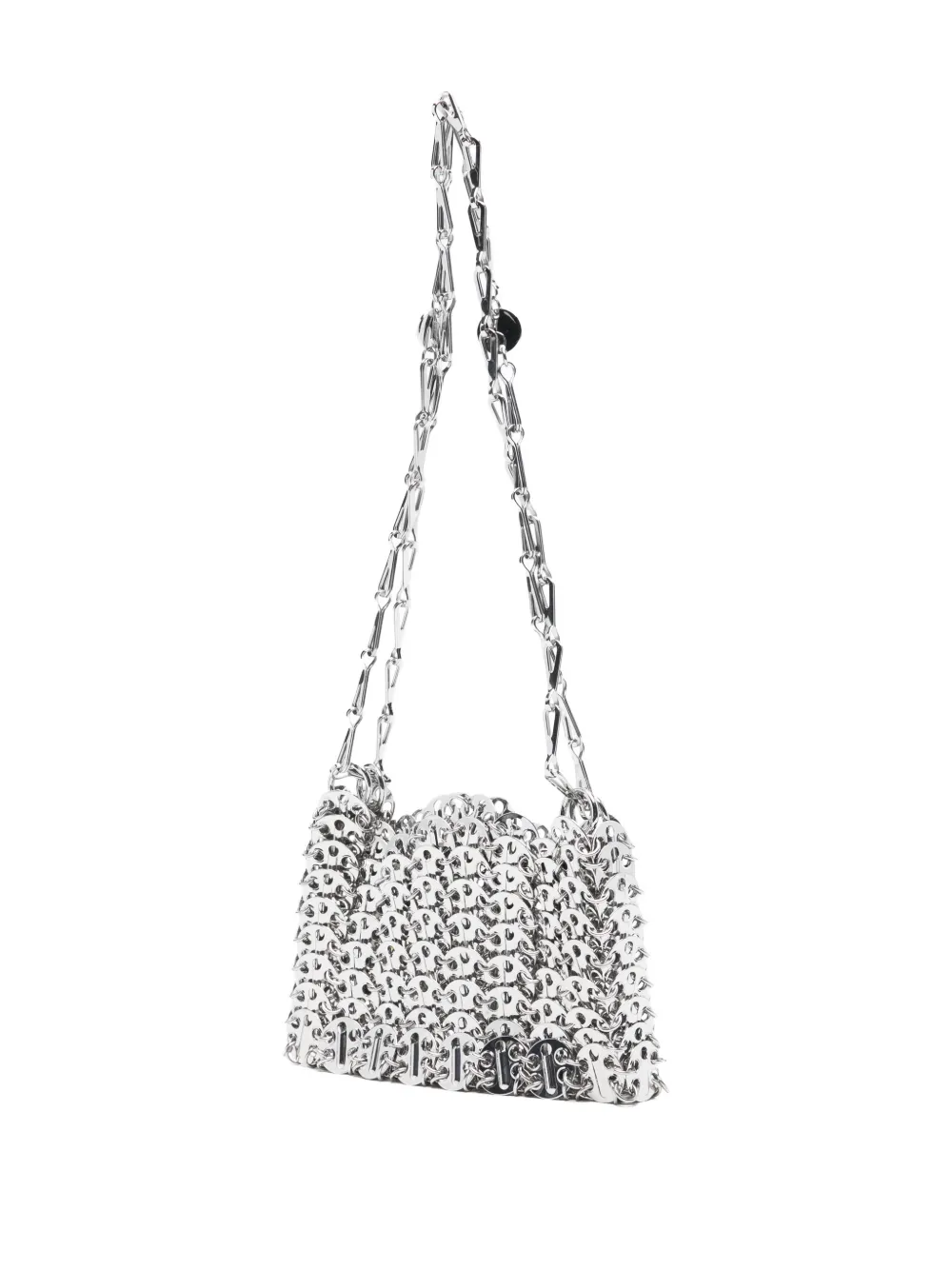  Rabanne Chain Satchel Shoulder Bag - Silver 