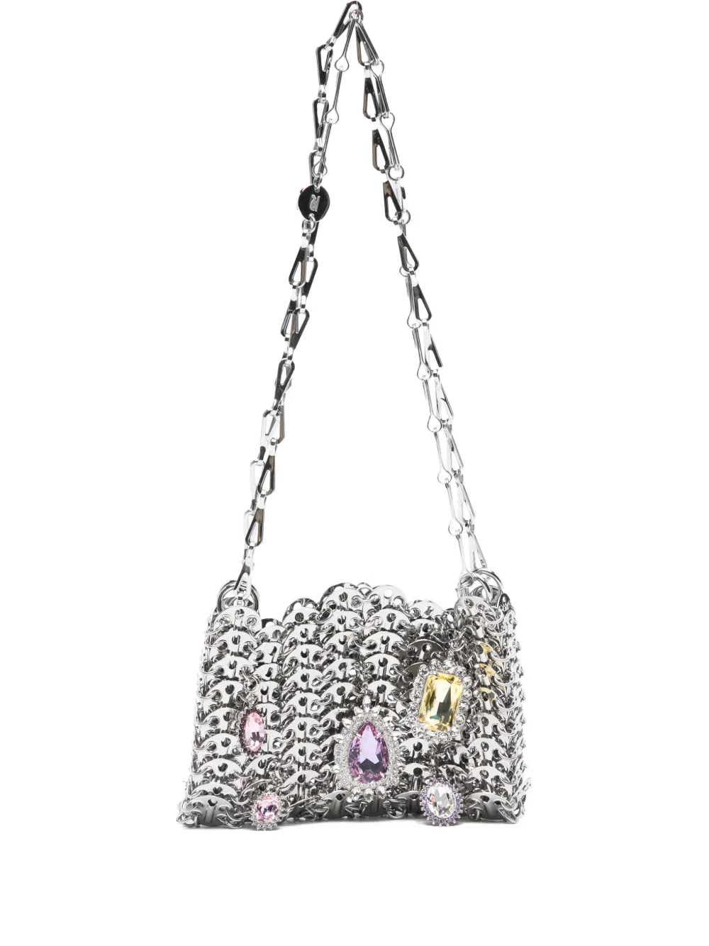 Rabanne Chain Satchel Shoulder Bag In Silver
