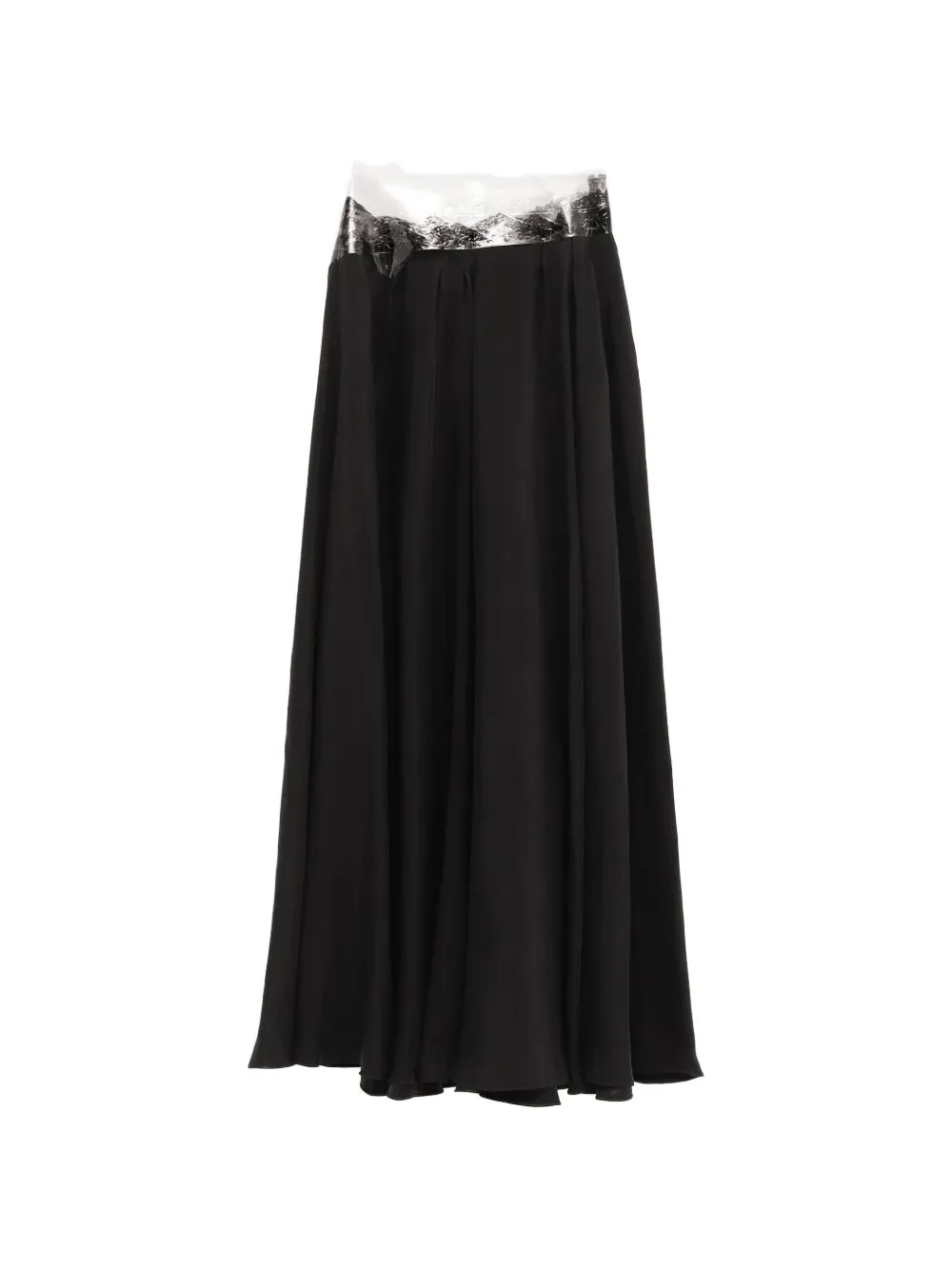 Maison Margiela lace-trim pleated skirt - Nero