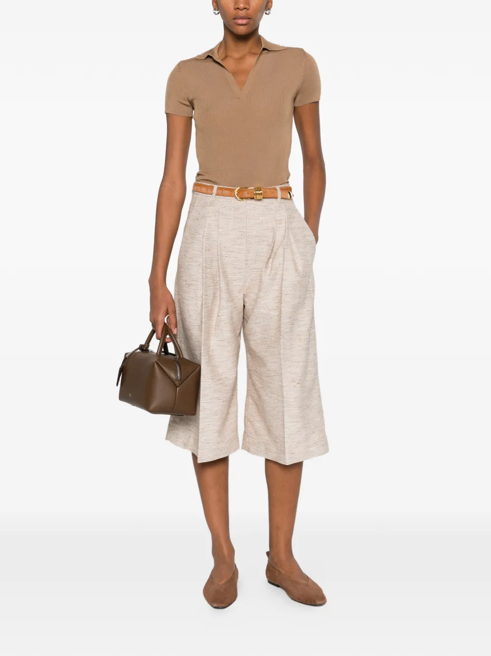 Max Mara V-neck Top In Brown