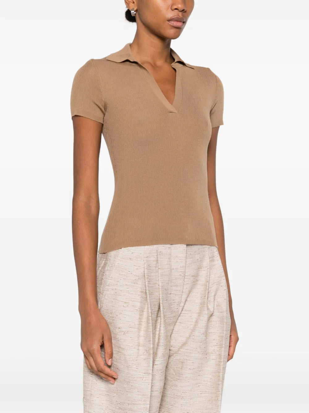 Max Mara V-neck Top In Brown