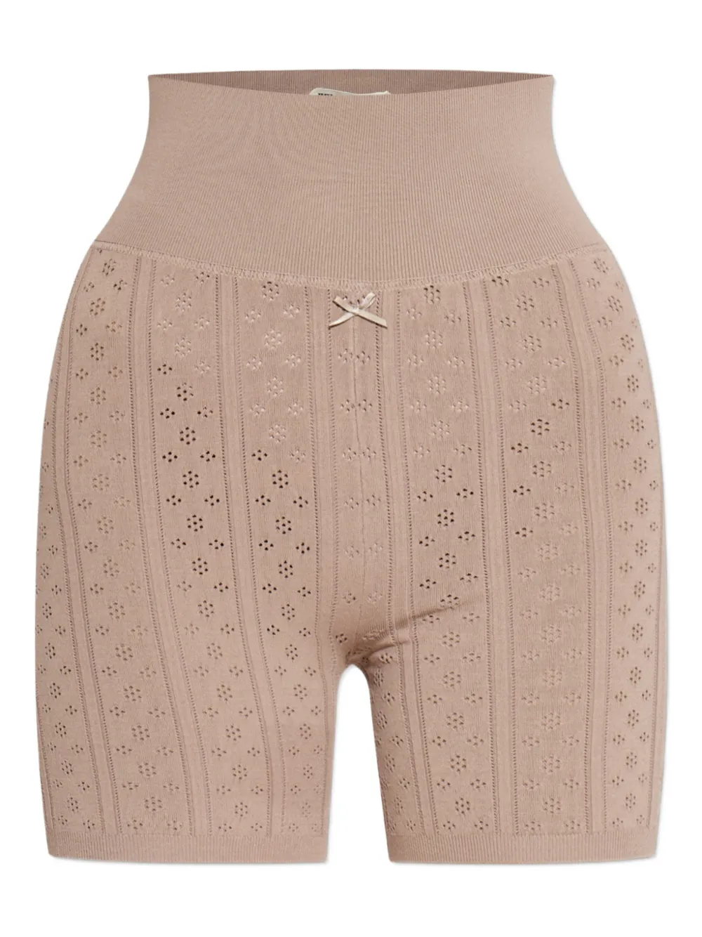 Jw Anderson Ribbed Bow Shorts In Neutral
