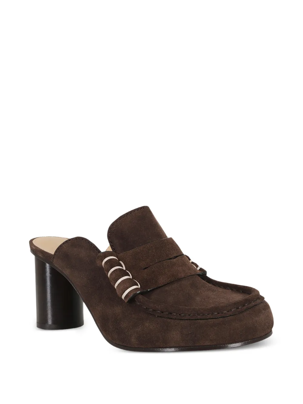  Jw Anderson 80mm Penny-strap Mules - Brown 