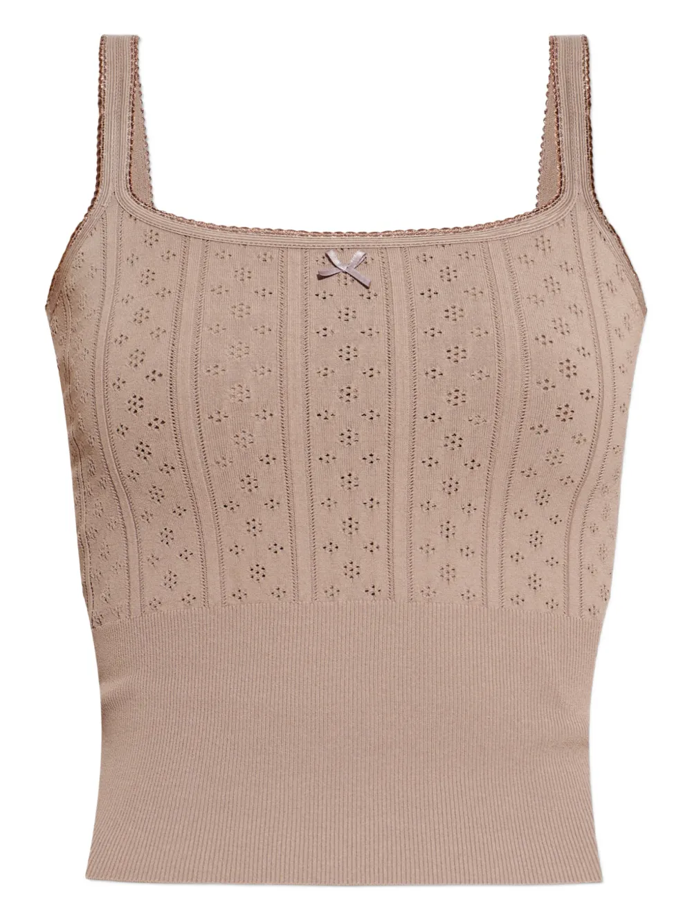 JW Anderson bow-detail open-work tank top | Neutrals | Image 1
