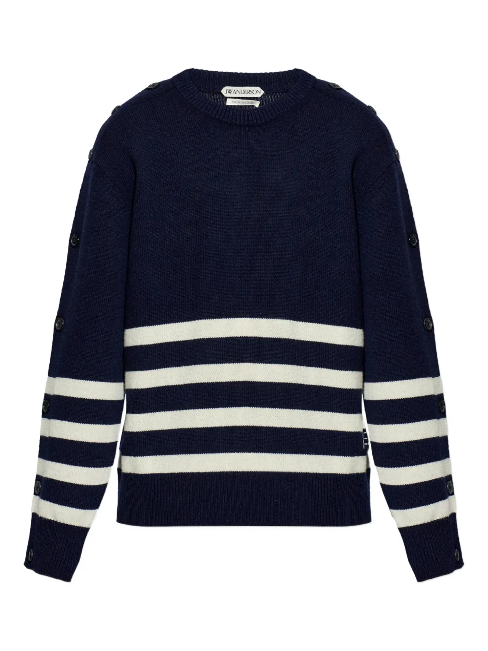 JW Anderson striped-pattern buttoned sweater | Blue | Image 1