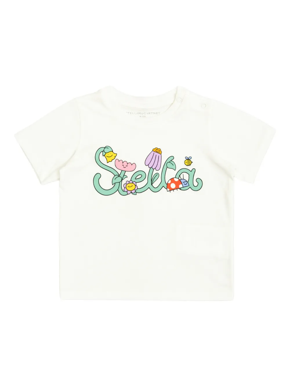 Stella McCartney Kids floral-graphic T-shirt - Bianco