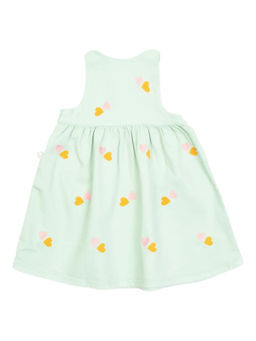 Stella McCartney Kids Mouwloze jurk met hartpatroon - Groen
