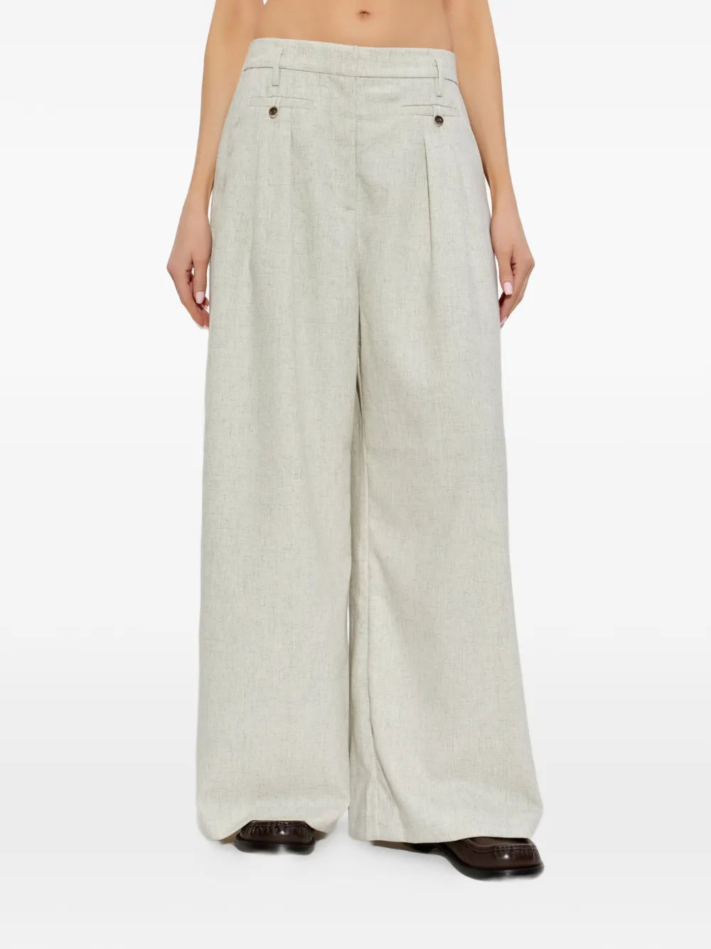  Munthe Button Pleated Trousers - Neutrals 