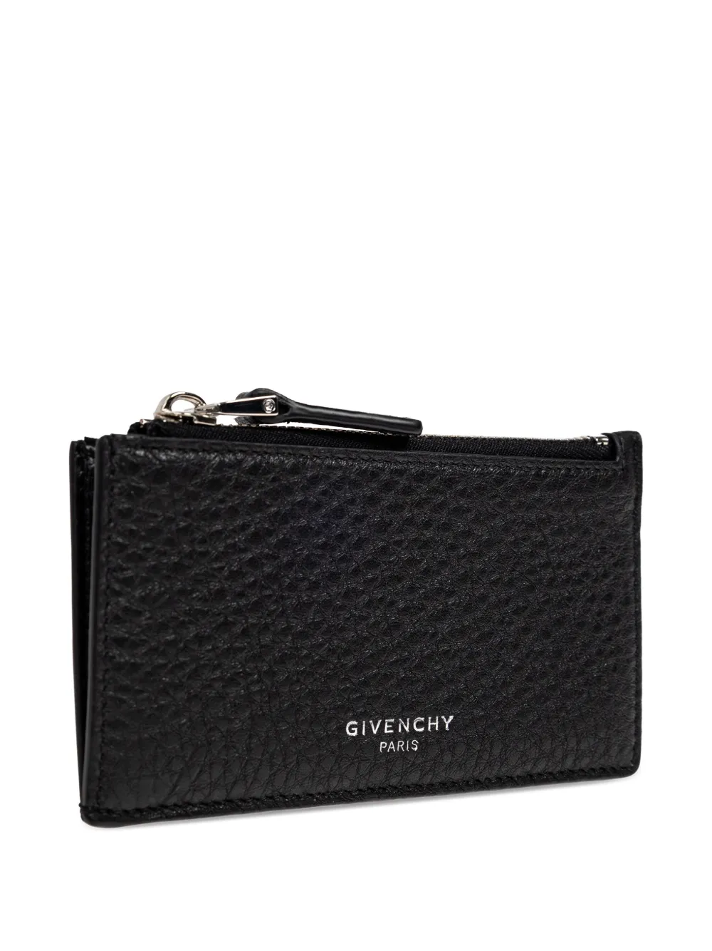 Givenchy Grain Leather Card Holder With Zip In Black