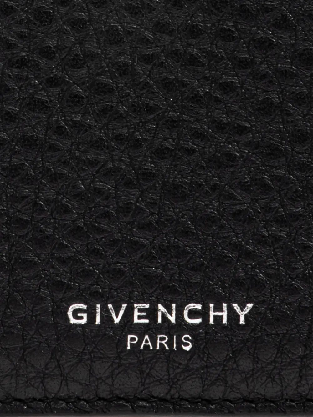 Givenchy Grain Leather Card Holder With Zip In Black