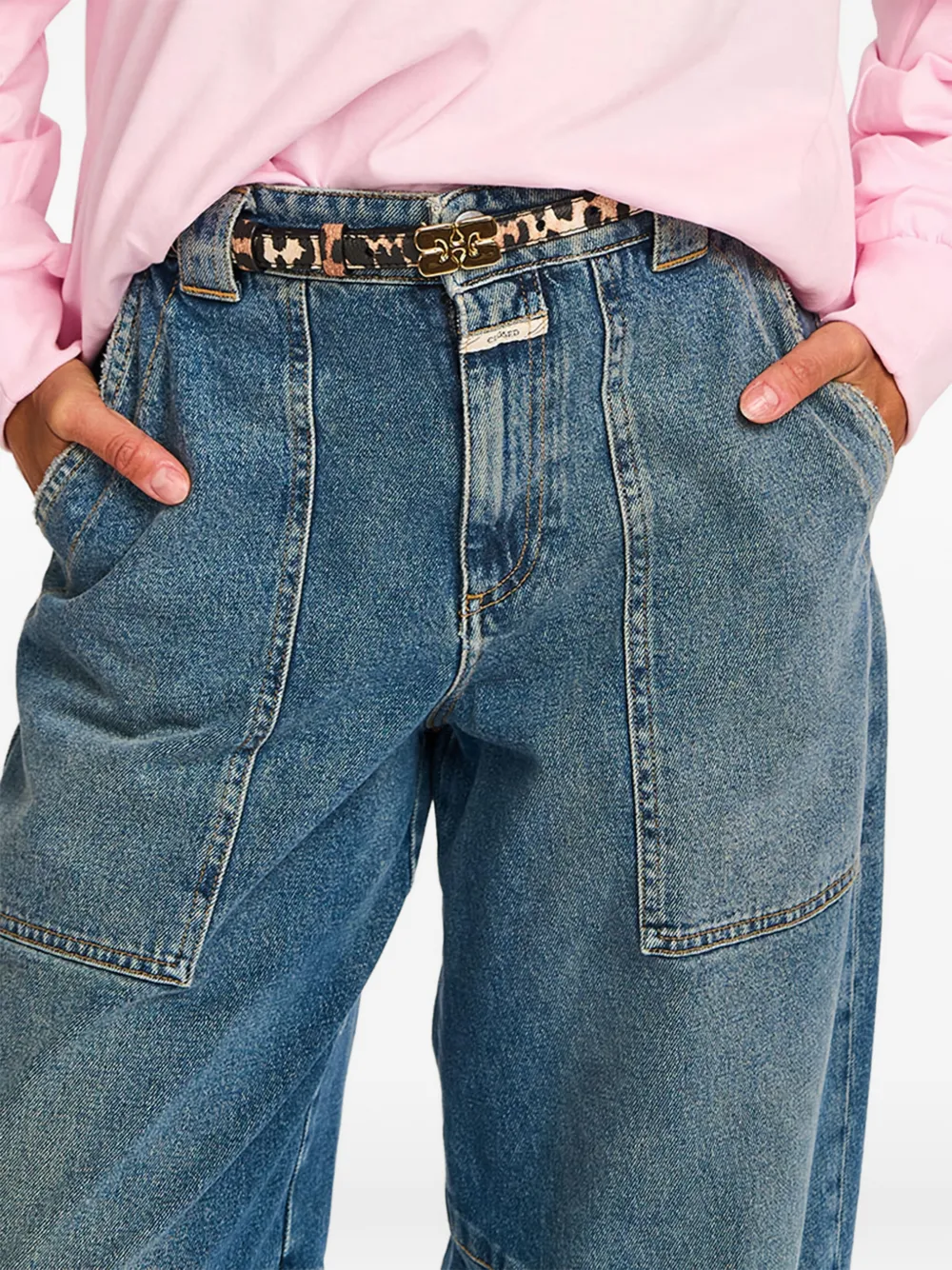  Ganni Kat Printed Belt - Neutrals 