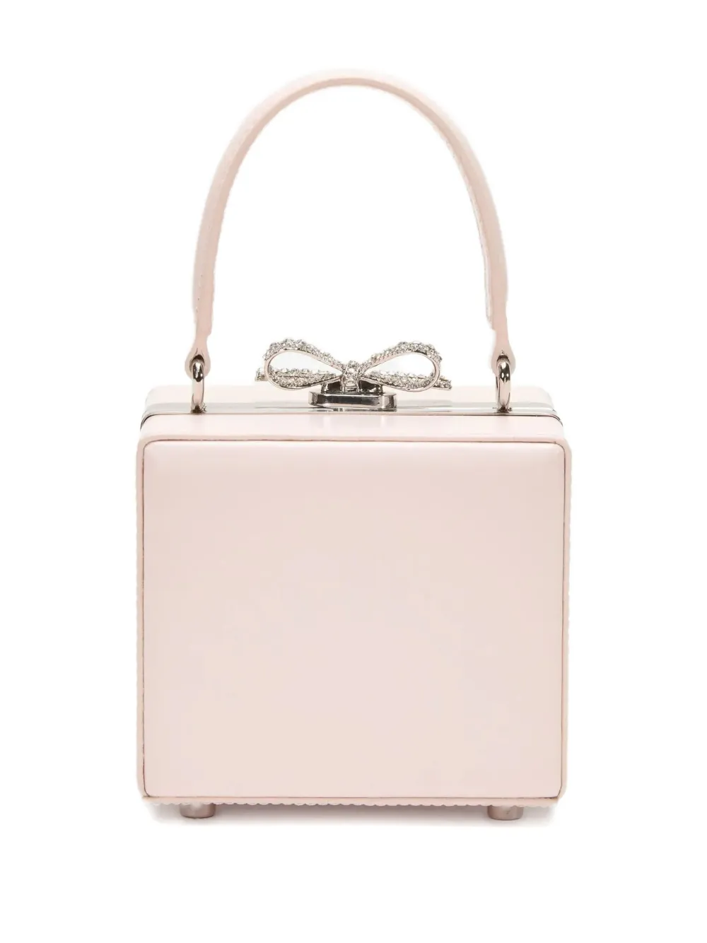 Self-Portrait crystal bow-embellishment tote bag - Rosa