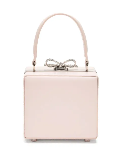 Self-Portrait crystal bow-embellishment tote bag