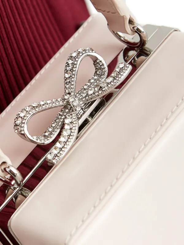 Self-Portrait Crystal bow-embellishment Tote Bag | Pink | FARFETCH CA